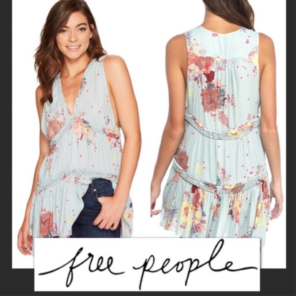 Free People Purple Haze Floral Tunic Size XS